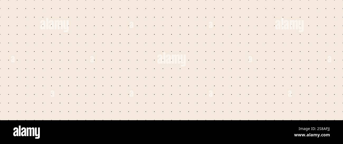 Raboteuse de journal beige avec quadrillage carré en pointillés. Texture de papier graphique carré simple. Arrière-plan rétro de motif de carnet à balles. Papier peint de feuille de maths d'école répétée. Notez le modèle de papier. Vecteur Illustration de Vecteur