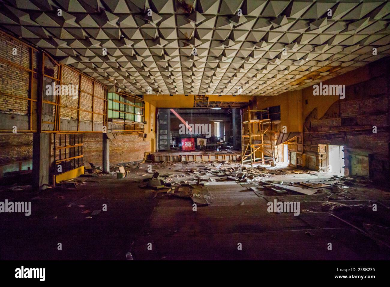 Un théâtre abandonné à Pripyat, Ukraine Banque D'Images