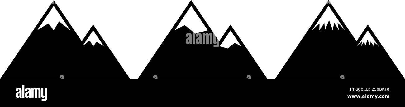 Icône montagnes Set conception simple Illustration de Vecteur