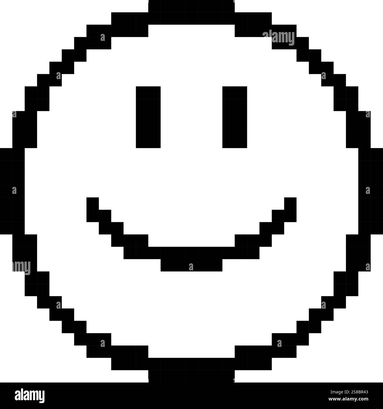 Symbole d'icône sourire Pixel art Illustration de Vecteur