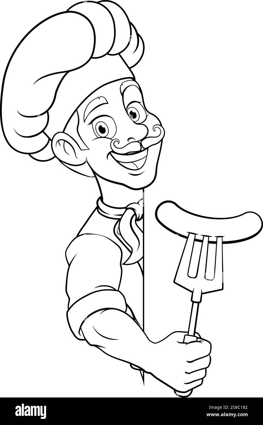 Chef nouveau 2024 A13 bw-78 Illustration de Vecteur