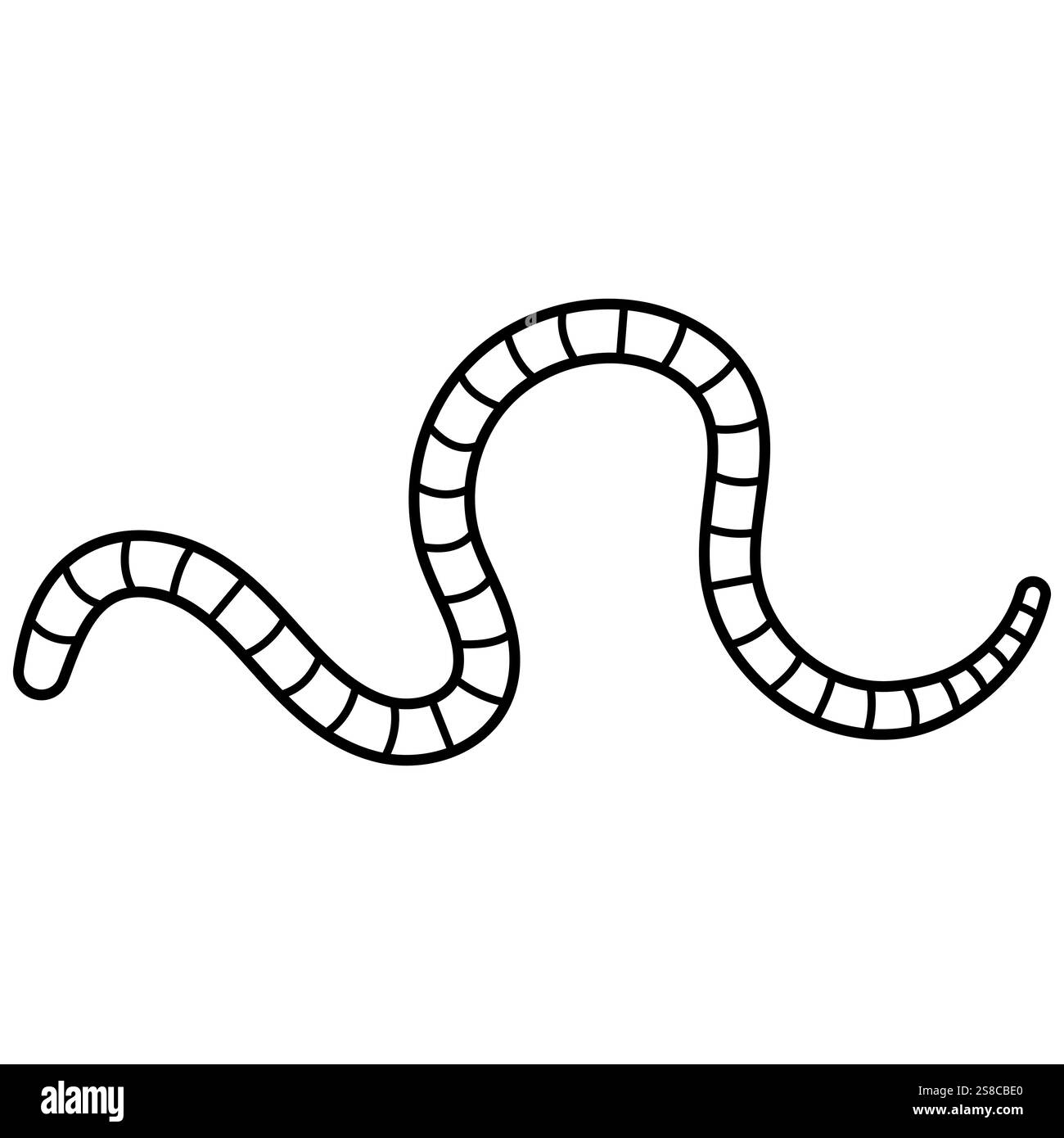 Black and White Worm Line Art, ver insecte animal invertébré Illustration de Vecteur