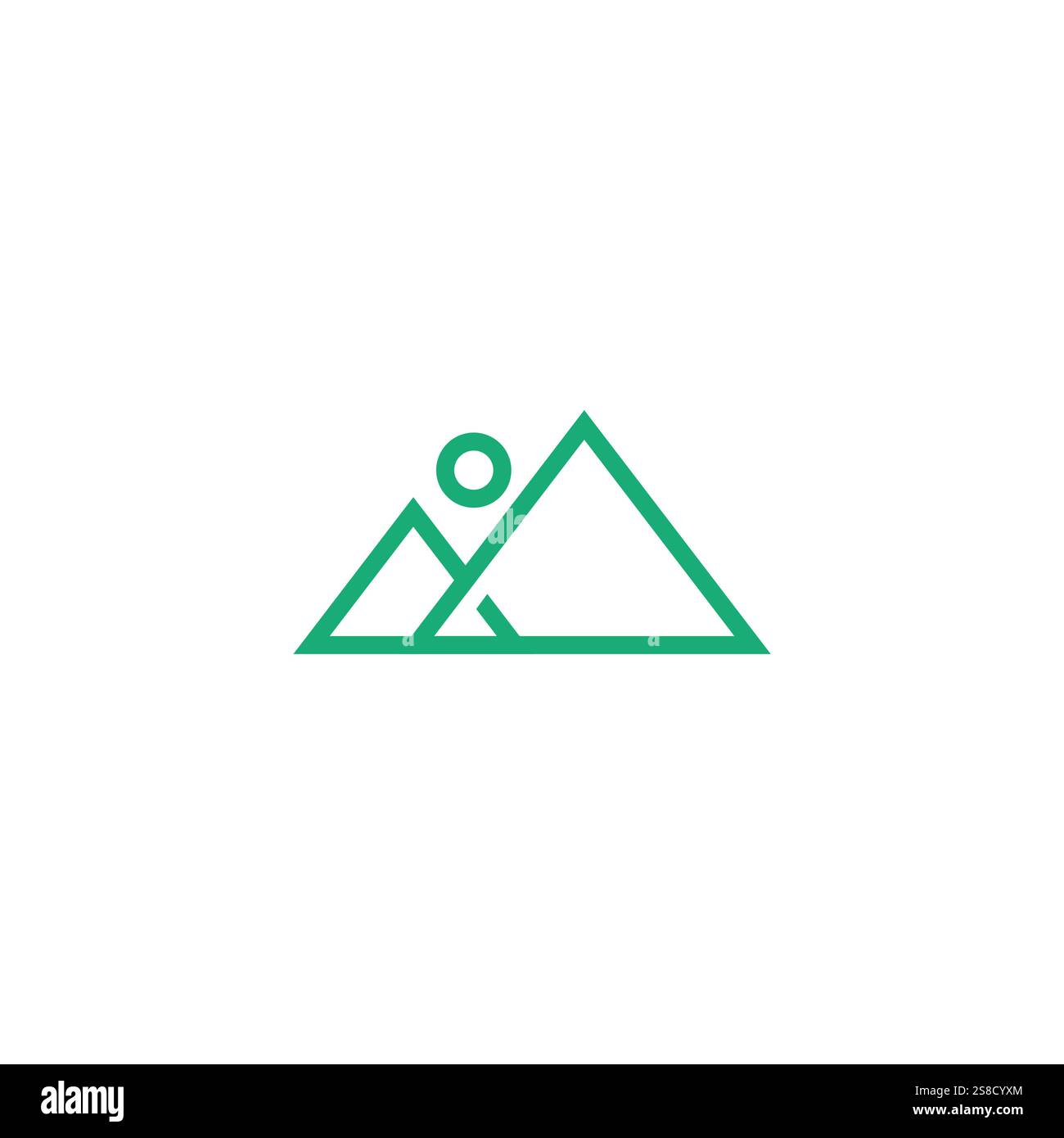 Logo Mountain Sun Langscape Illustration de Vecteur