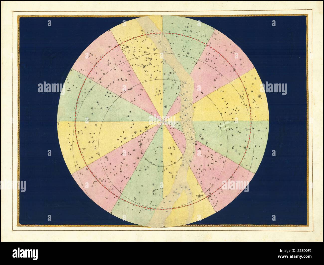Astronomie. Der Himmelsatlas, die Uranometria, ptolemäische Sternbilder, von Johann Bayer 1572 - 7. März 1625, deutscher Astronom, Synopsis Coeli superioris, Hemisphäre, digital verbesserte Reproduktion einer historischen Vorlage Banque D'Images