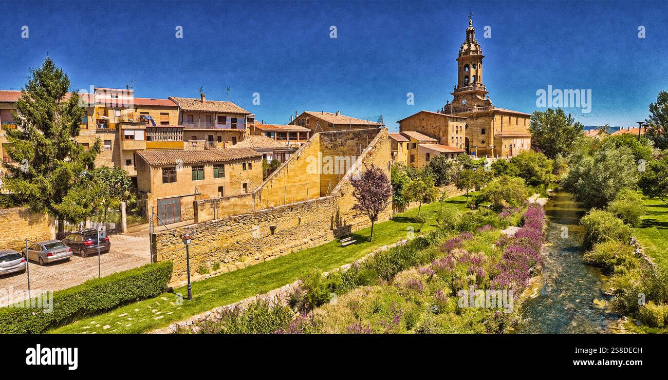 Architecture traditionnelle, vieille ville, Cuzcurrita del Río Tirón, la Rioja, Espagne, Europe Banque D'Images