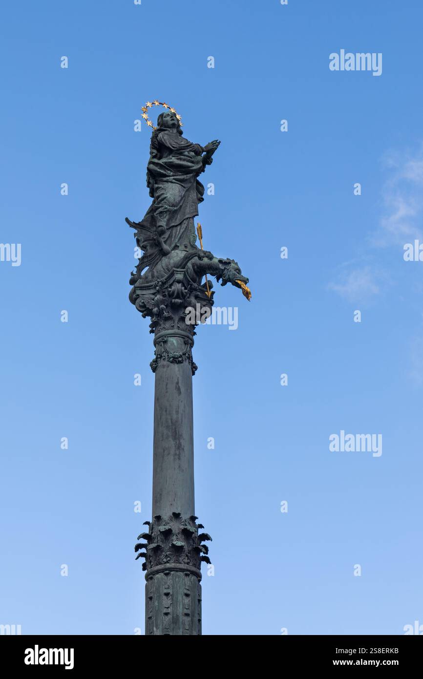 Le Mariensäule, colonne Mariale, commandé par l'empereur du Saint-Empire romain germanique Ferdinand III, place Am Hof, Vienne, Vienne, Autriche Banque D'Images