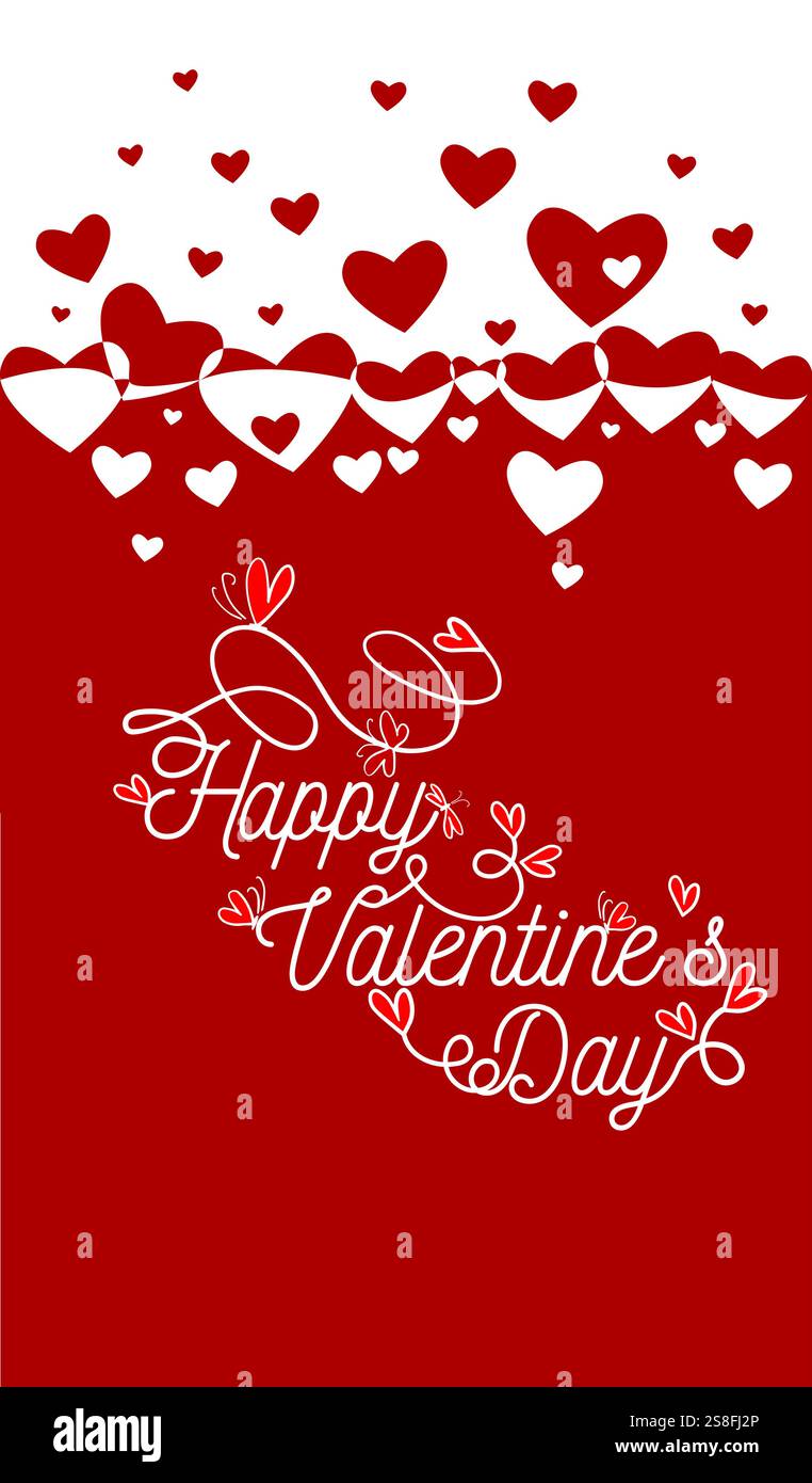 Carte de bonne Saint-Valentin. dessiné à la main. Pas ai, illustration vectorielle. Illustration de Vecteur