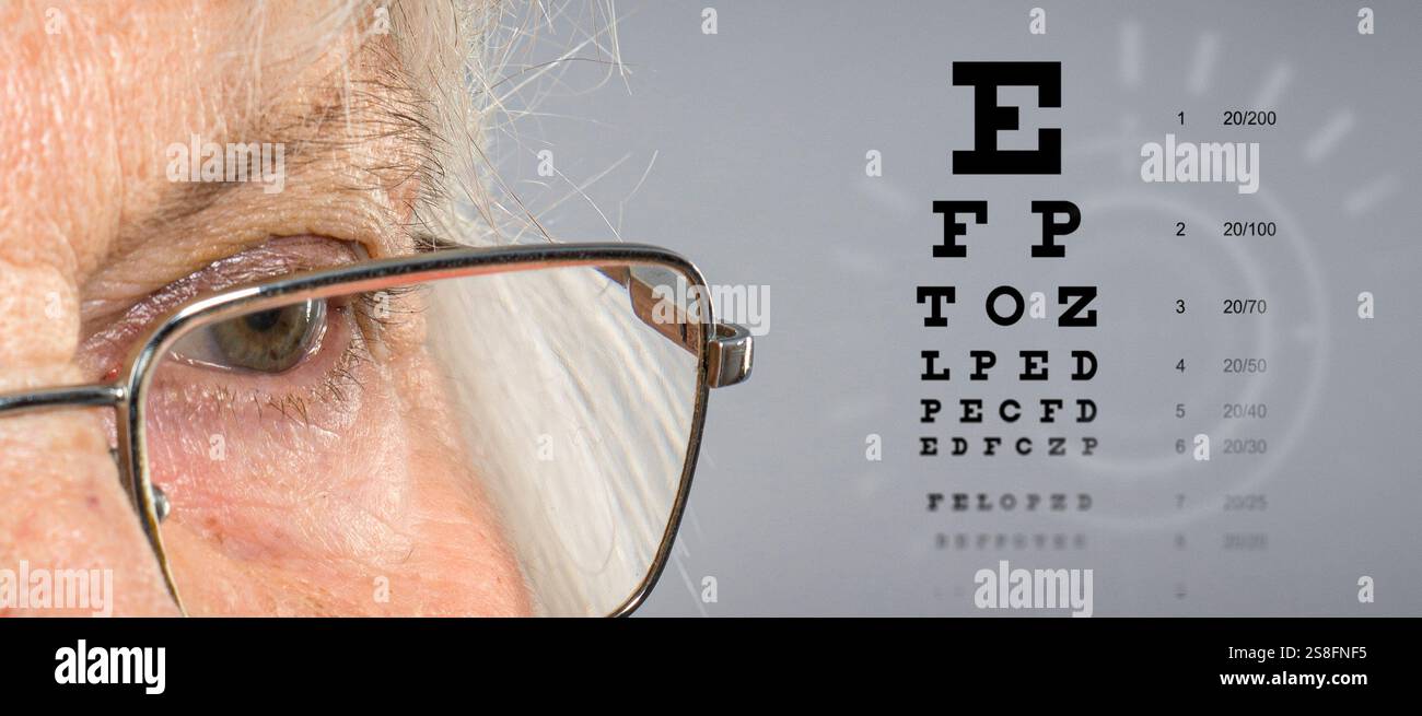 Gros plan de l'œil humain avec le graphique de l'œil Banque D'Images