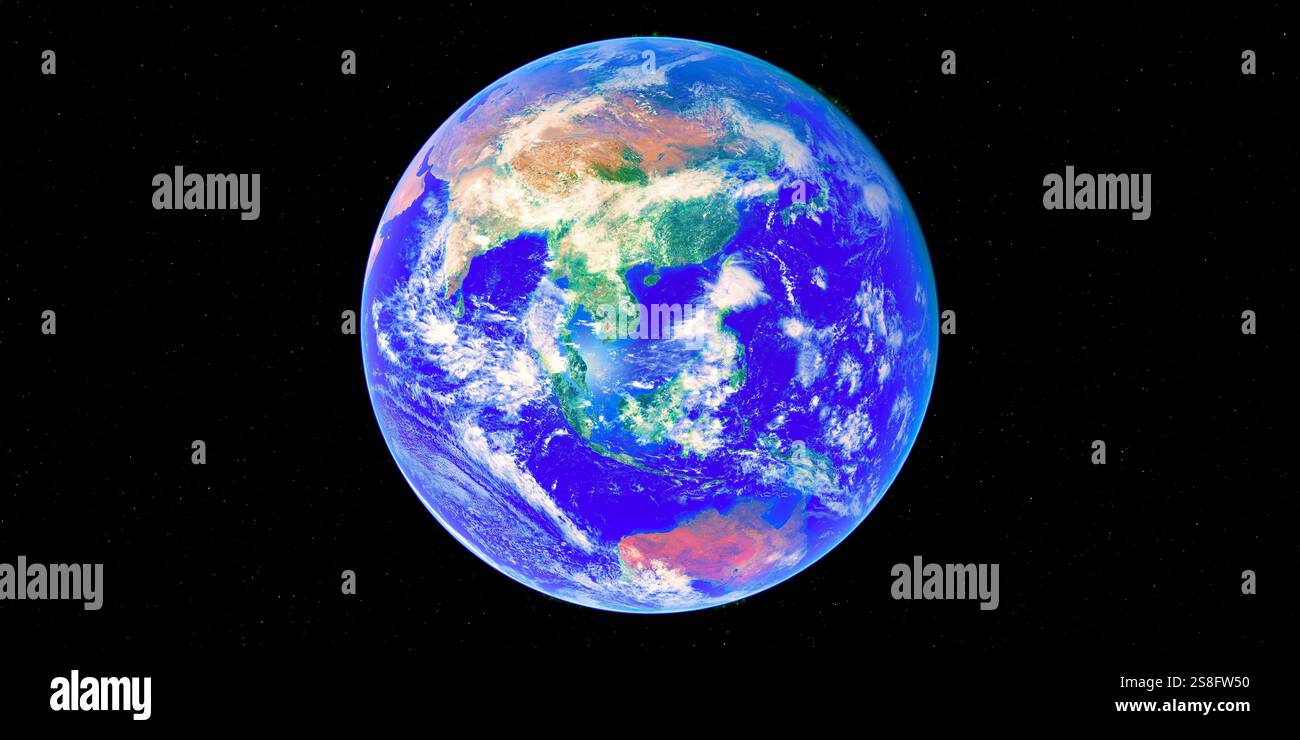 La Terre est une planète rocheuse avec une surface solide et une atmosphère et c'est la seule planète de notre système solaire connue pour supporter la vie. Banque D'Images