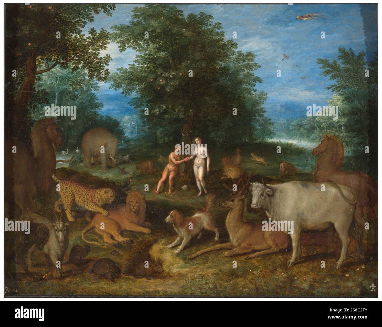 Jan Breughel (II) - Adam et Eve au paradis Jan Brueghel le jeune - Banque D'Images