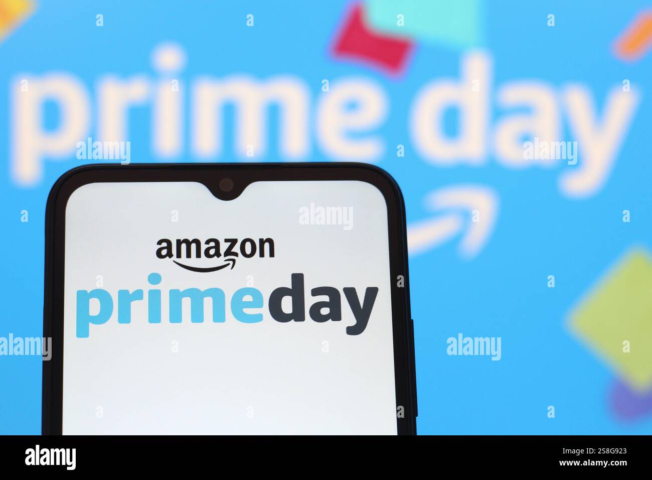 Canada. 22 janvier 2025. Dans cette illustration photo, le logo Amazon Prime Day est affiché sur l'écran d'un smartphone. (Photo de Thomas Fuller/SOPA images/SIPA USA) *** strictement à des fins éditoriales *** crédit : SIPA USA/Alamy Live News Banque D'Images
