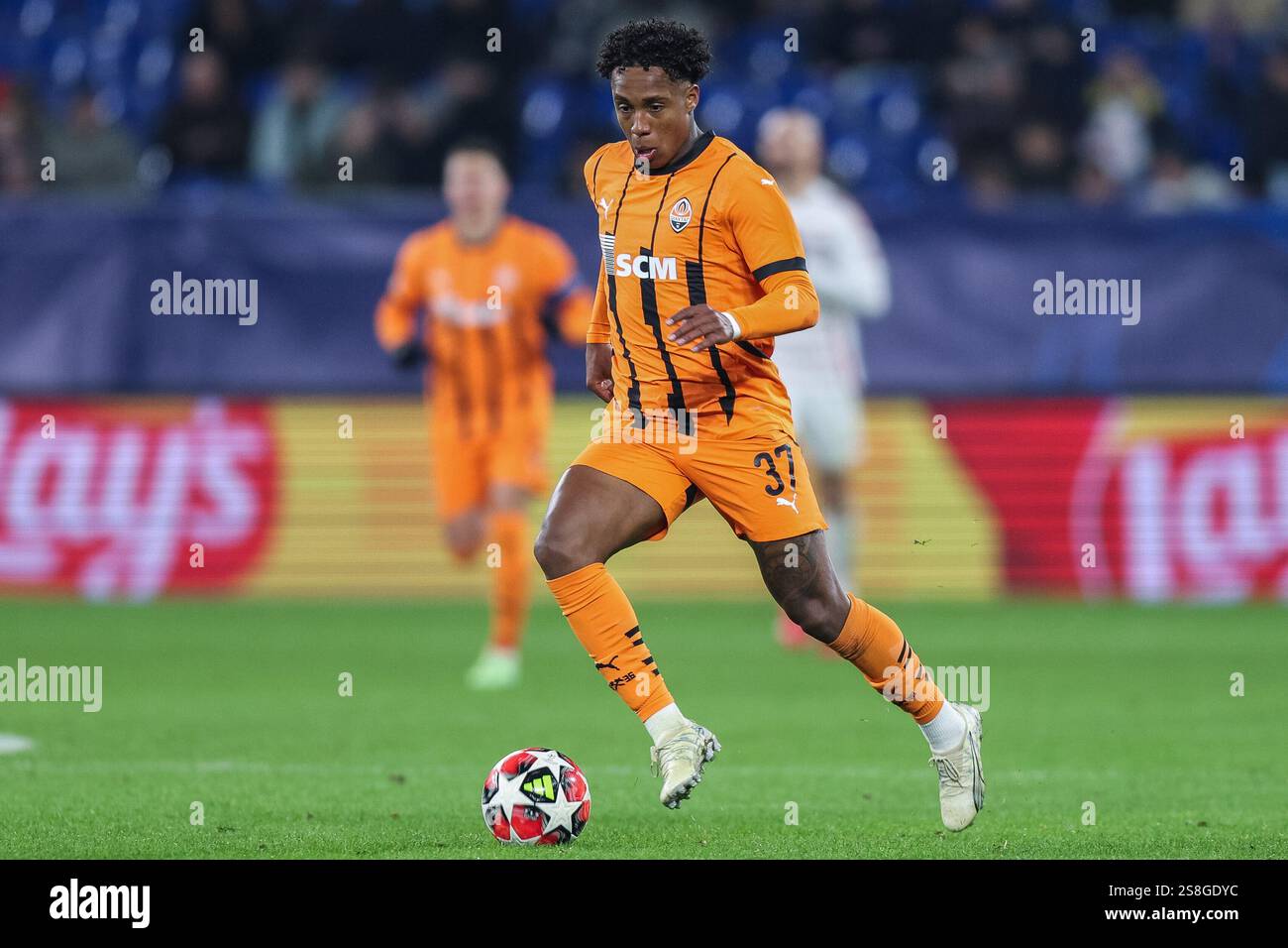 Allemagne. 22 janvier 2025. Fussball UEFA Champions League 7. Spieltag Schachtar Donezk - stade Brest AM 22.01.2025 in der Arena AufSchalke in Gelsenkirchen Kevin ( Donezk ) Foto : Revierfoto crédit : ddp Media GmbH/Alamy Live News Banque D'Images