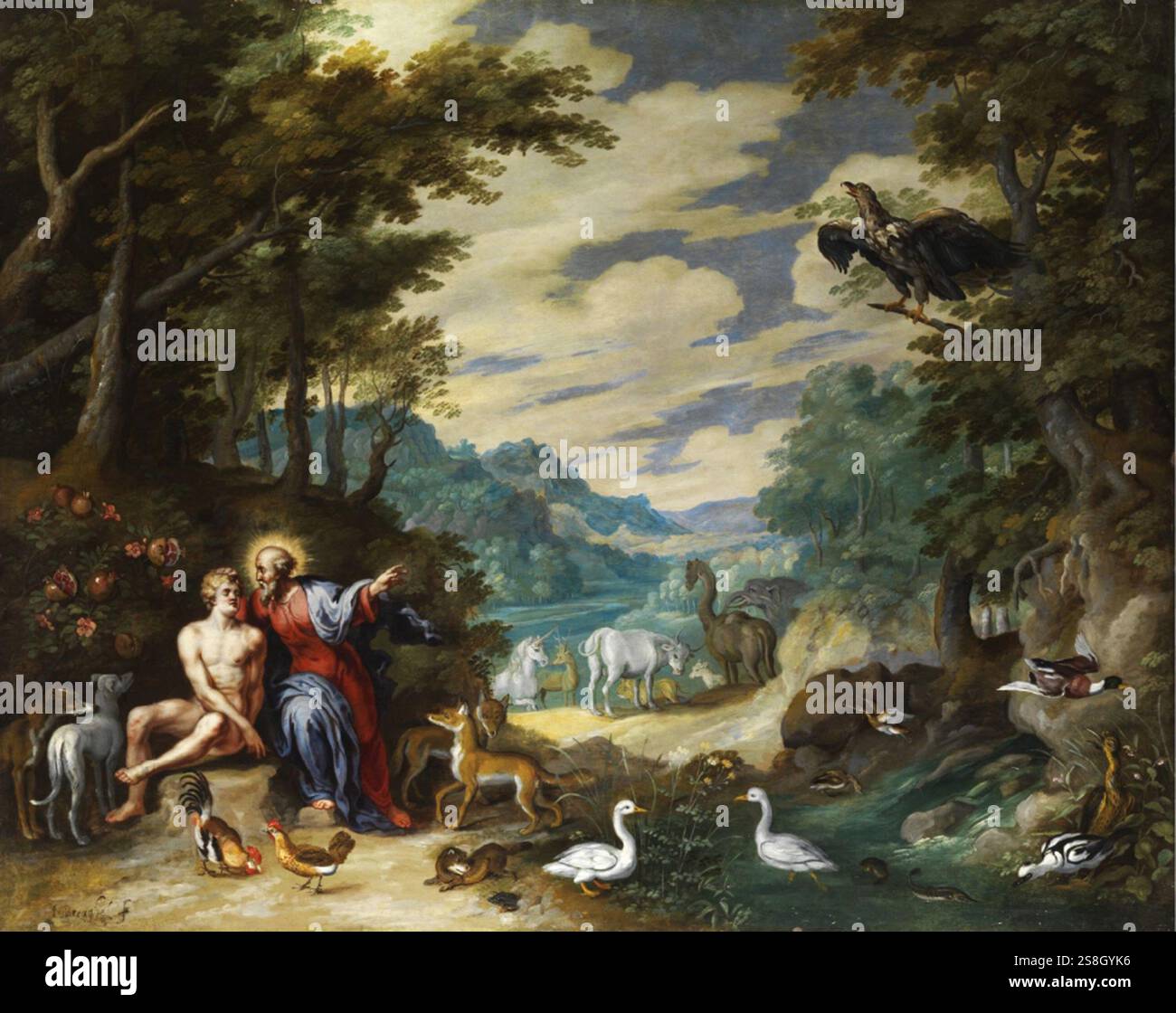 Jan Brueghel le Jeune Création d'Adam Banque D'Images