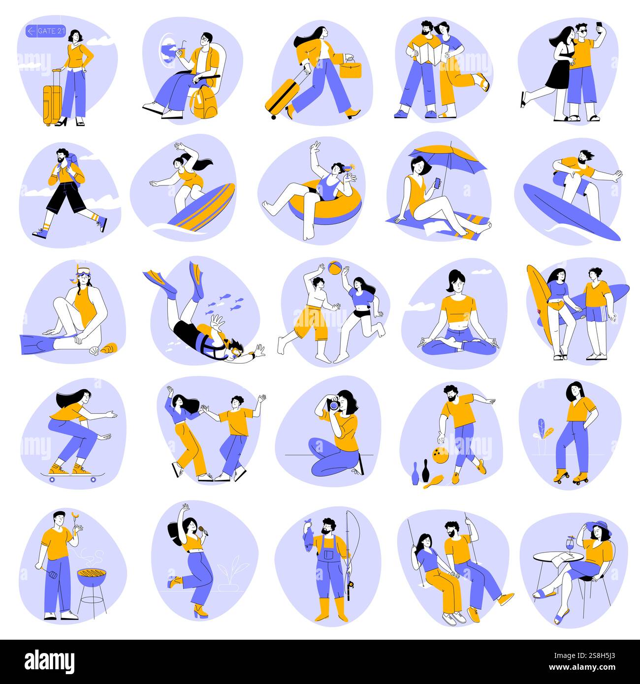 Sports et loisirs d'été Illustration de Vecteur