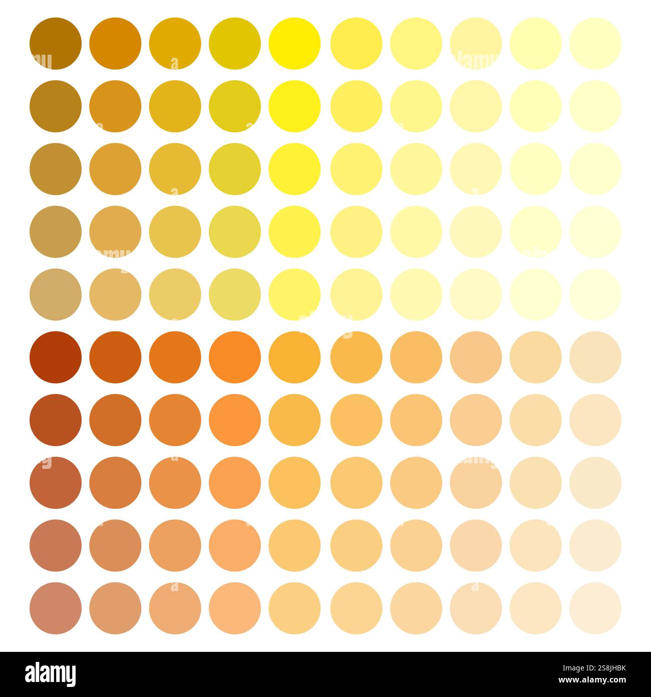 Cercles jaunes dégradés. Dégradé de couleur orange. Motif à pois géométriques. Vecteur de motif dégradé. Illustration de Vecteur