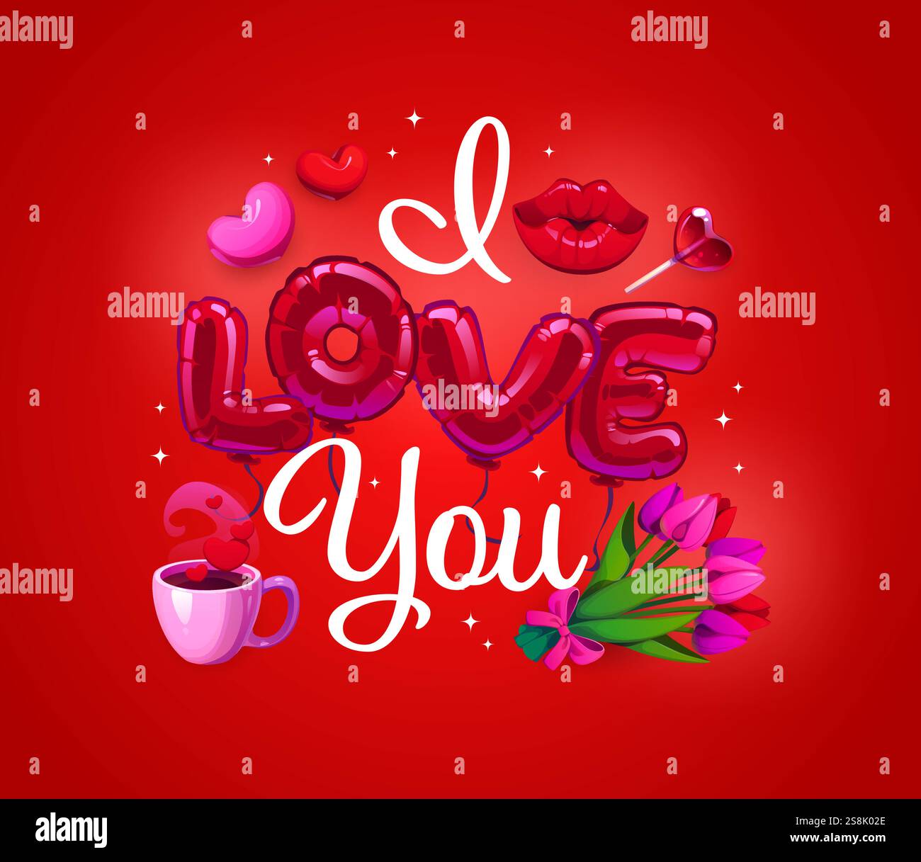 Affiche Hello Coffee I Love You - Art Mural Cuisine Imprimé Encadré - Perfect In Print