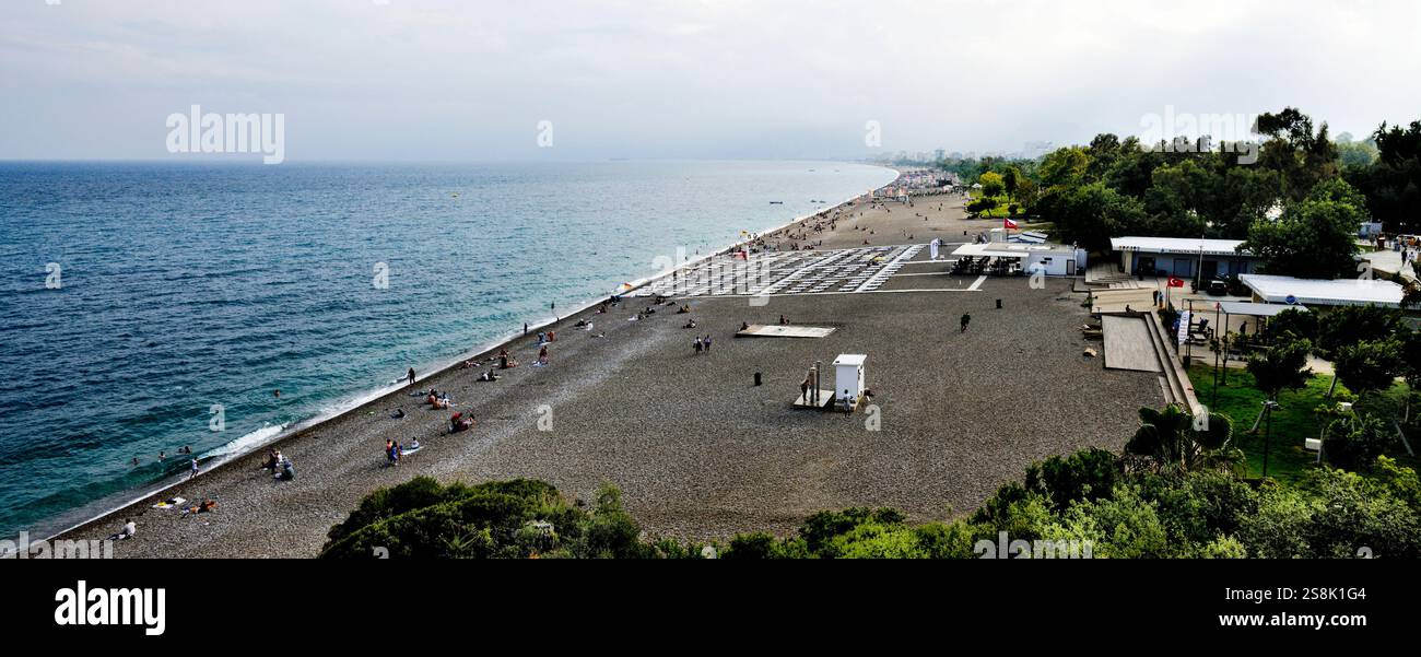 Vue de la plage de Konyaalti, Antalya, Turquie Banque D'Images