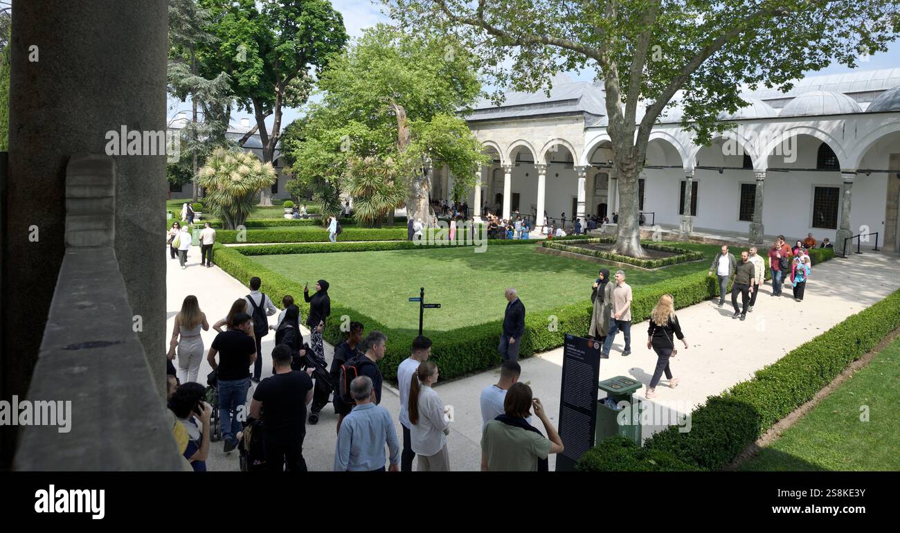 Cour intérieure du palais de Topkapi, Istanbul, Turquie Banque D'Images