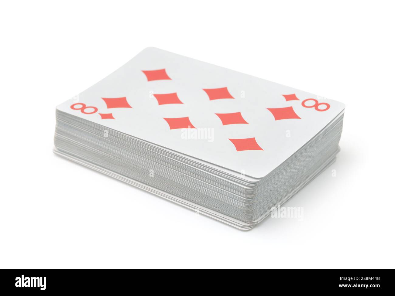 Jeu complet de cartes à jouer isolé sur blanc Banque D'Images