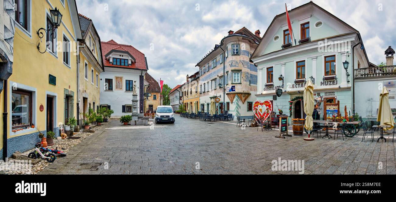 Linhart Square, Radovljica, Slovénie Banque D'Images