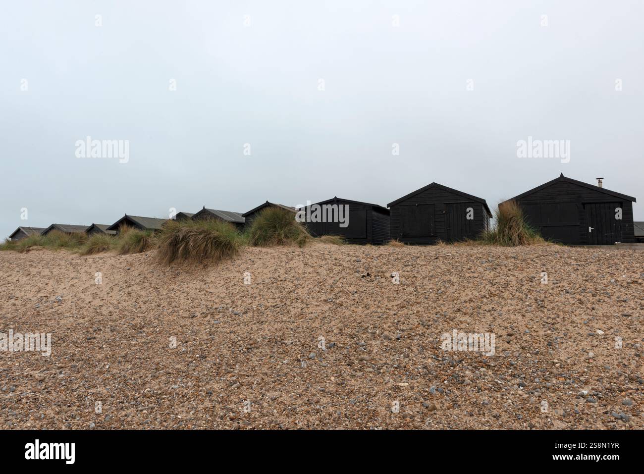 Cabanes de plage Walberswick Suffolk Angleterre Banque D'Images