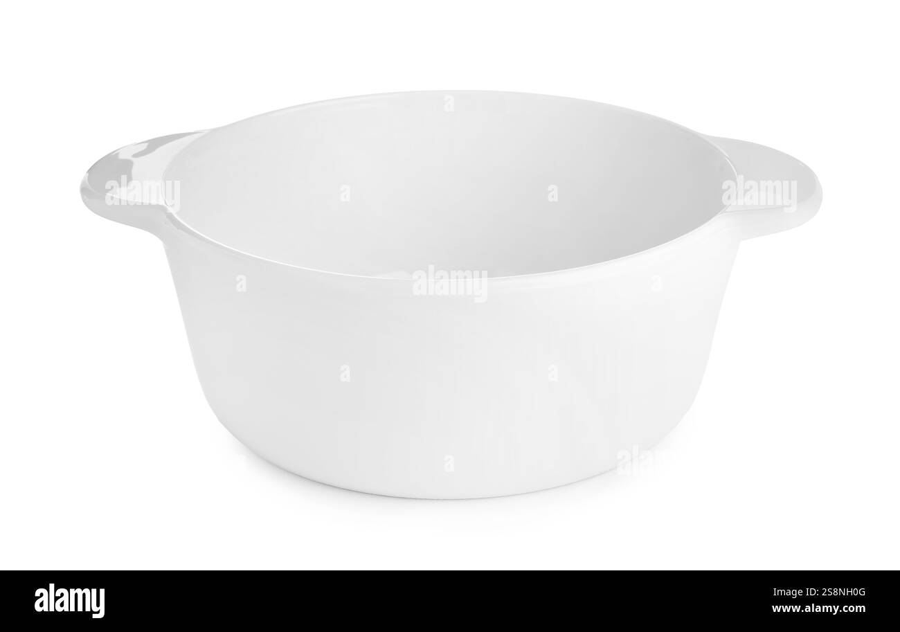 Une casserole en céramique isolée sur blanc. Ustensile de cuisson Banque D'Images