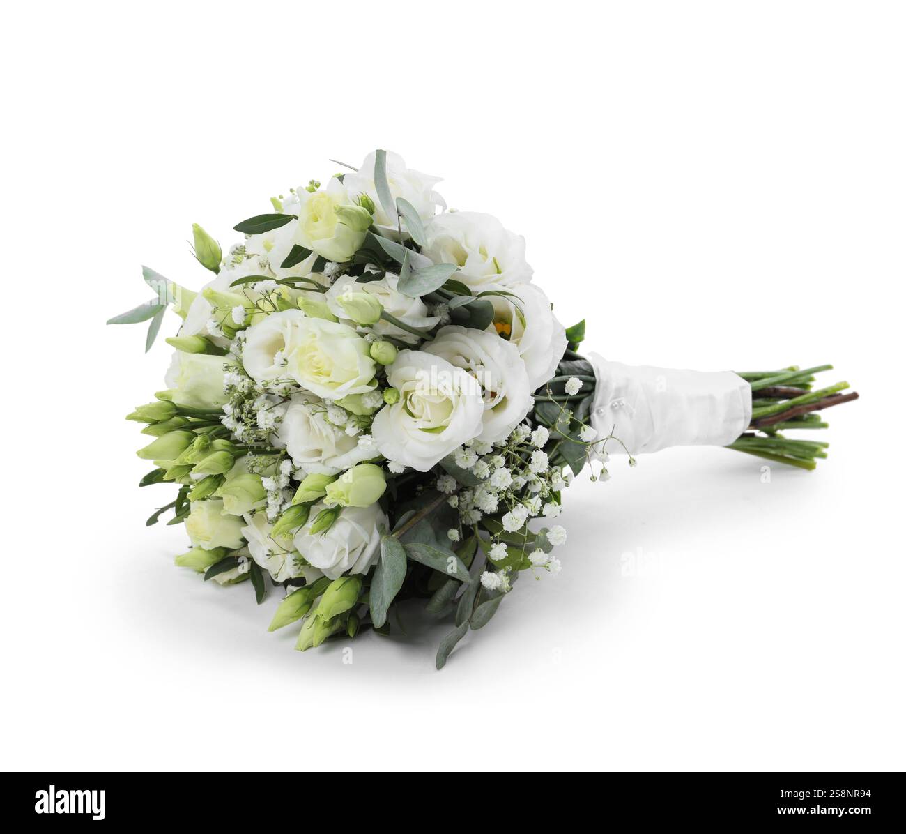 Bouquet de mariage de belles fleurs isolées sur blanc Banque D'Images