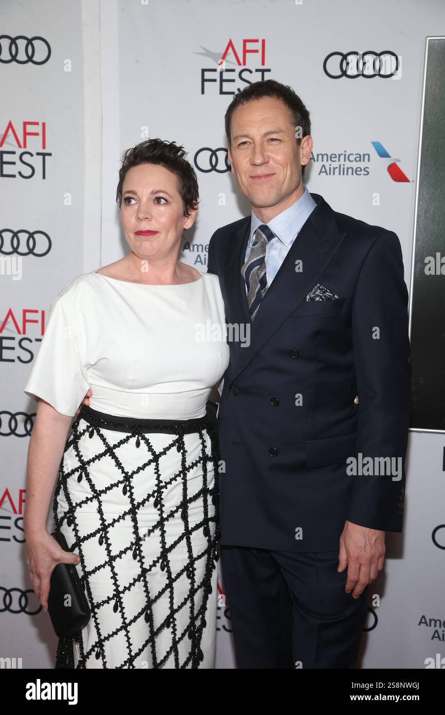 Olivia Colman et Tobias Menzies à l'émission de télévision The Crown, projection de gala de la saison 3, arrivées, AFI Fest, TCL Chinese Theatre, Los Angeles, USA - 16 novembre 2019 Banque D'Images