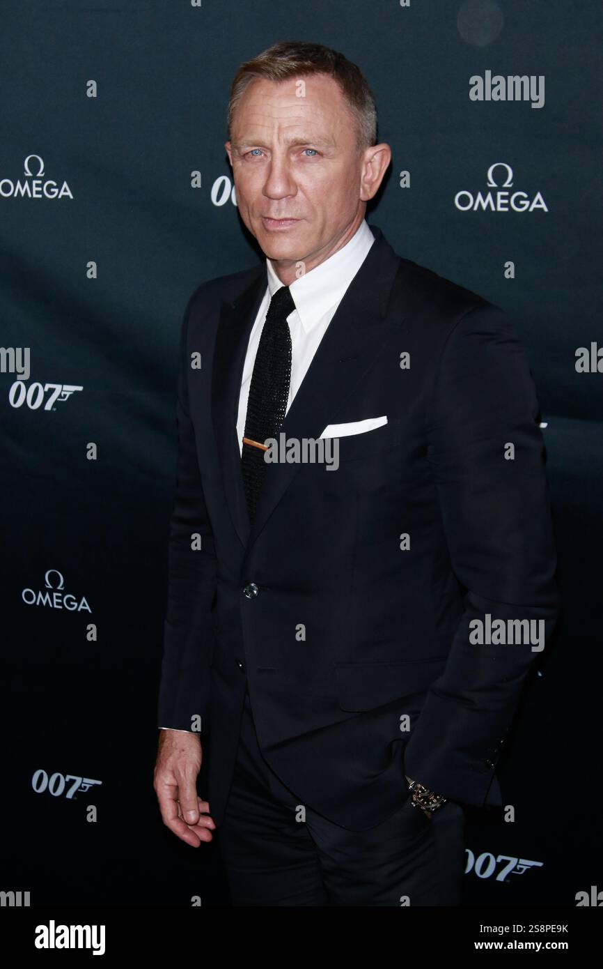 Daniel Craig apparaissant à l'Omega Bond Watch dévoilé le 4 décembre 2019 à New York Banque D'Images