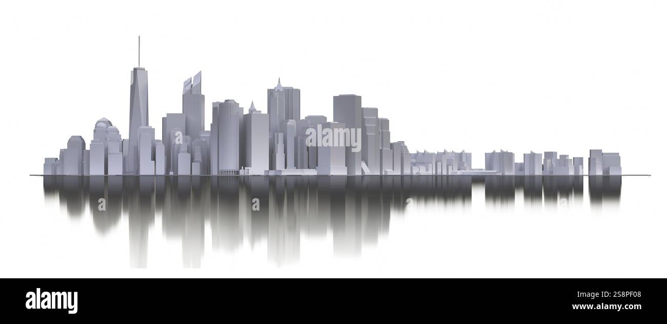 New York City Manhattan Skyline. 3D illustration Banque D'Images