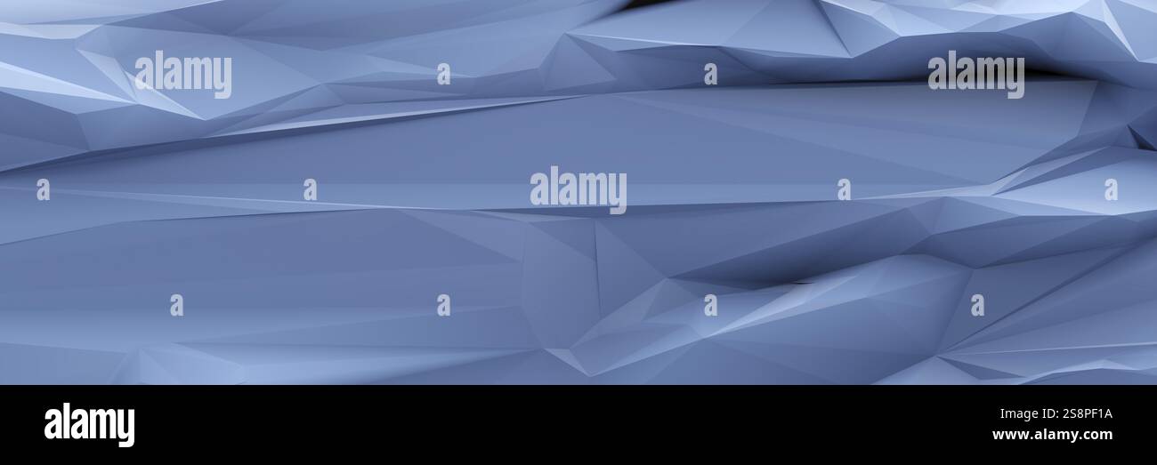 Une bannière bleue à fond poly bas. 3D illustration Banque D'Images