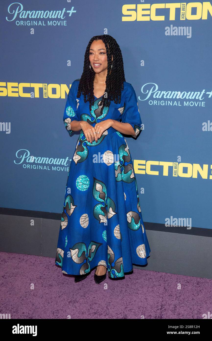 New York, États-Unis. 22 janvier 2025. Sonequa Martin-Green assiste à la première mondiale de « Star Trek : section 31 » de Paramount au Jazz at Lincoln Center à New York, États-Unis, le 22 janvier 2025. (Photo de Thenews2/NurPhoto) crédit : NurPhoto SRL/Alamy Live News Banque D'Images