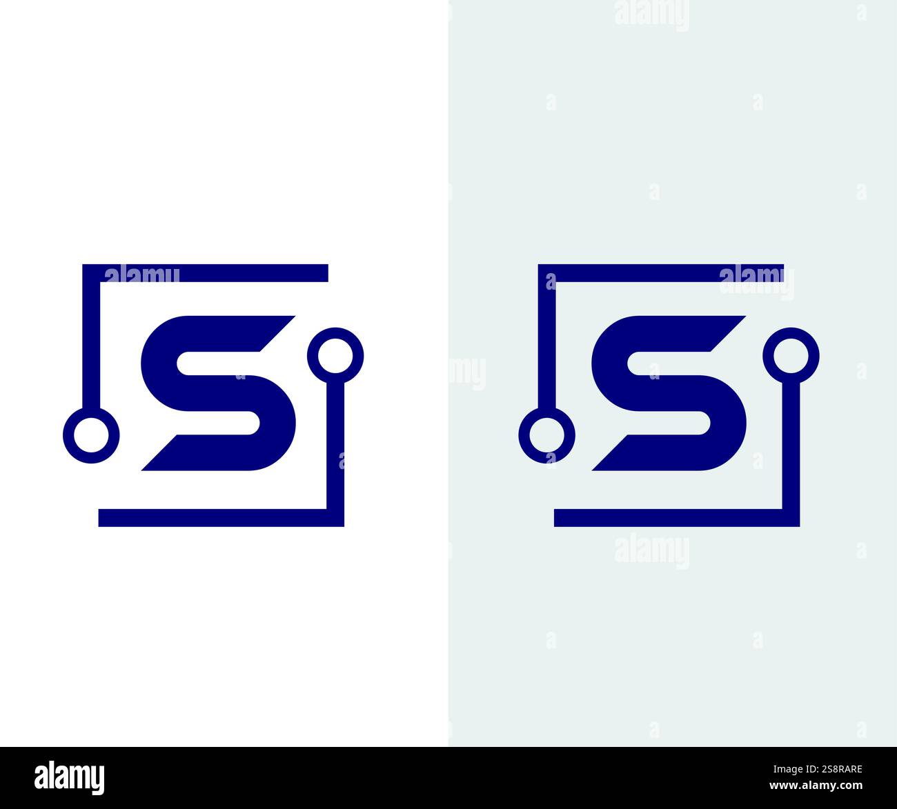 lettre s logo tech, logo de technologie, illustration vectorielle Illustration de Vecteur