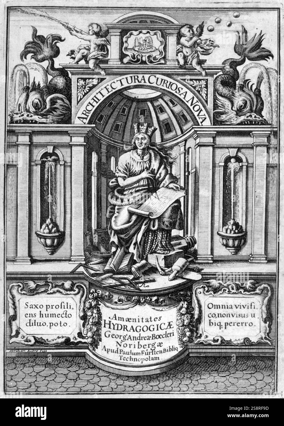 Illustration de l'architecture du xviie siècle livre 'Architectura Curiosa Nova' 1664, par Bocklern Georgium Banque D'Images