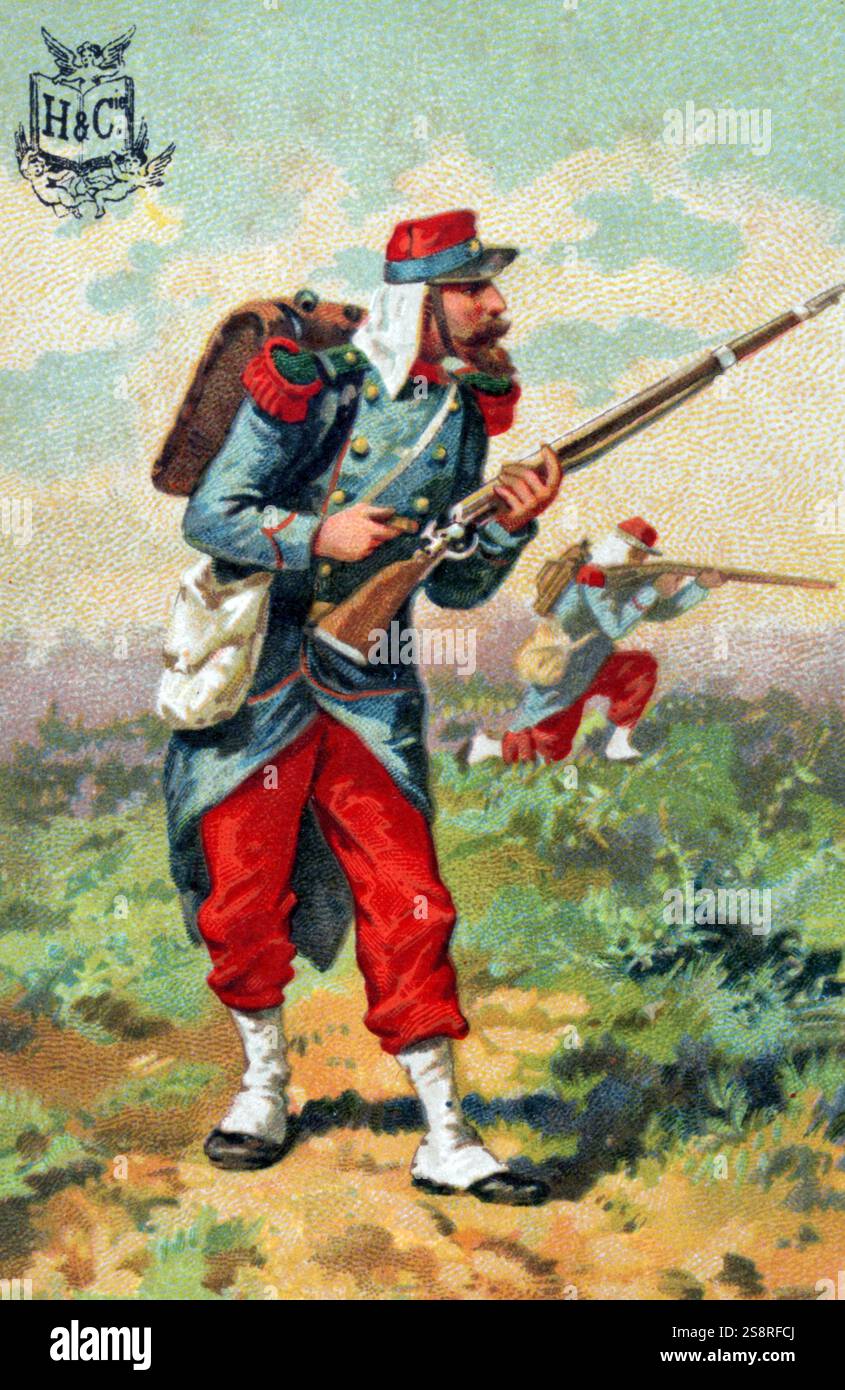 Légion étrangère française, soldat représenté sur une carte postale 1900 Banque D'Images