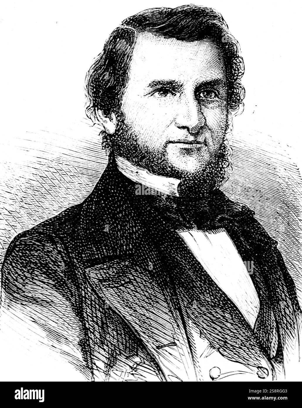 Portrait de M. Shaffer, chef de la télégraphie par fil. En date du 19e siècle Banque D'Images