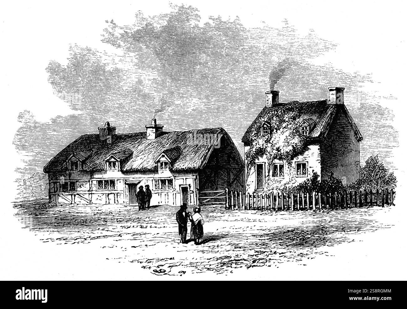 Illustration représentant la maison de Josiah Wedgwood (1730-1795) un potter et entrepreneur. En date du 19e siècle Banque D'Images