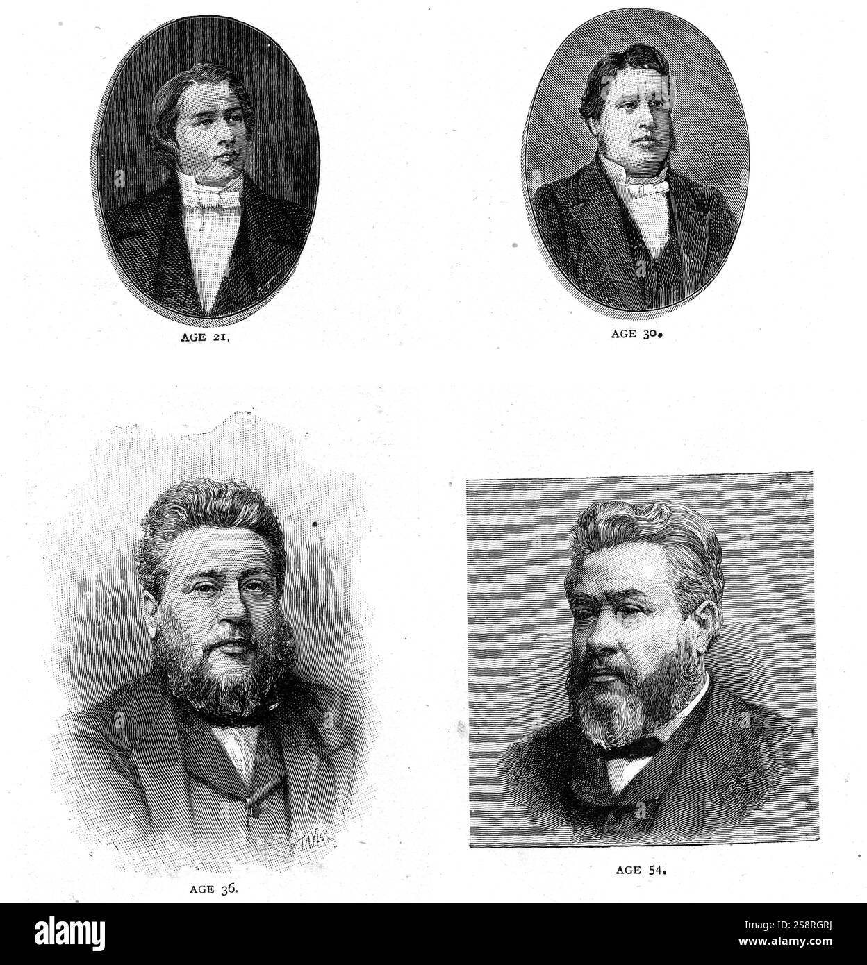 Portraits de Charles Spurgeon (1834-1892) un prédicateur baptiste particulier anglais. En date du 19e siècle Banque D'Images Portraits de Charles Spurgeon (1834-1892) un prédicateur baptiste particulier anglais. En date du 19e siècle Banque D'Images