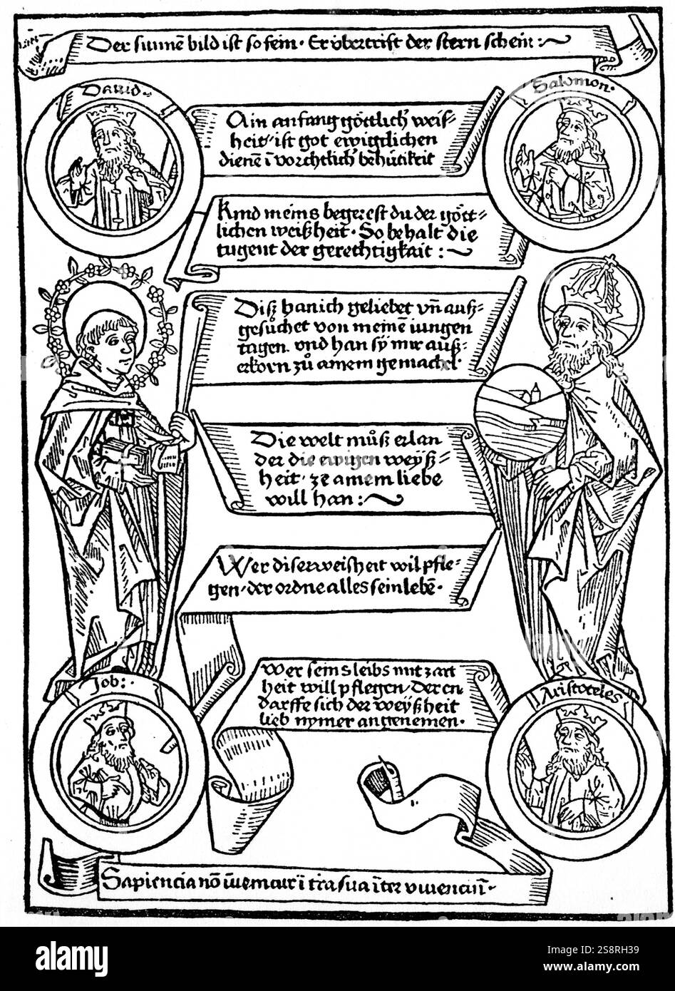 La page de Das Büchlein der Ewigen Weisheit de Heinrich Seuse (1295-1366) un frère dominicain et mystique médiévale. En date du 14e siècle Banque D'Images