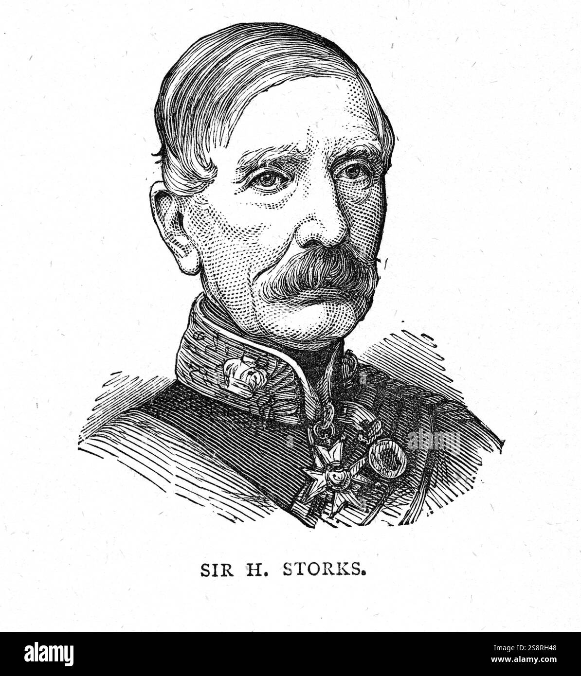 Portrait de Henry Stokes (1841-1926) un fonctionnaire de la fonction publique indienne et membre du Conseil législatif de Madras. En date du 19e siècle Banque D'Images