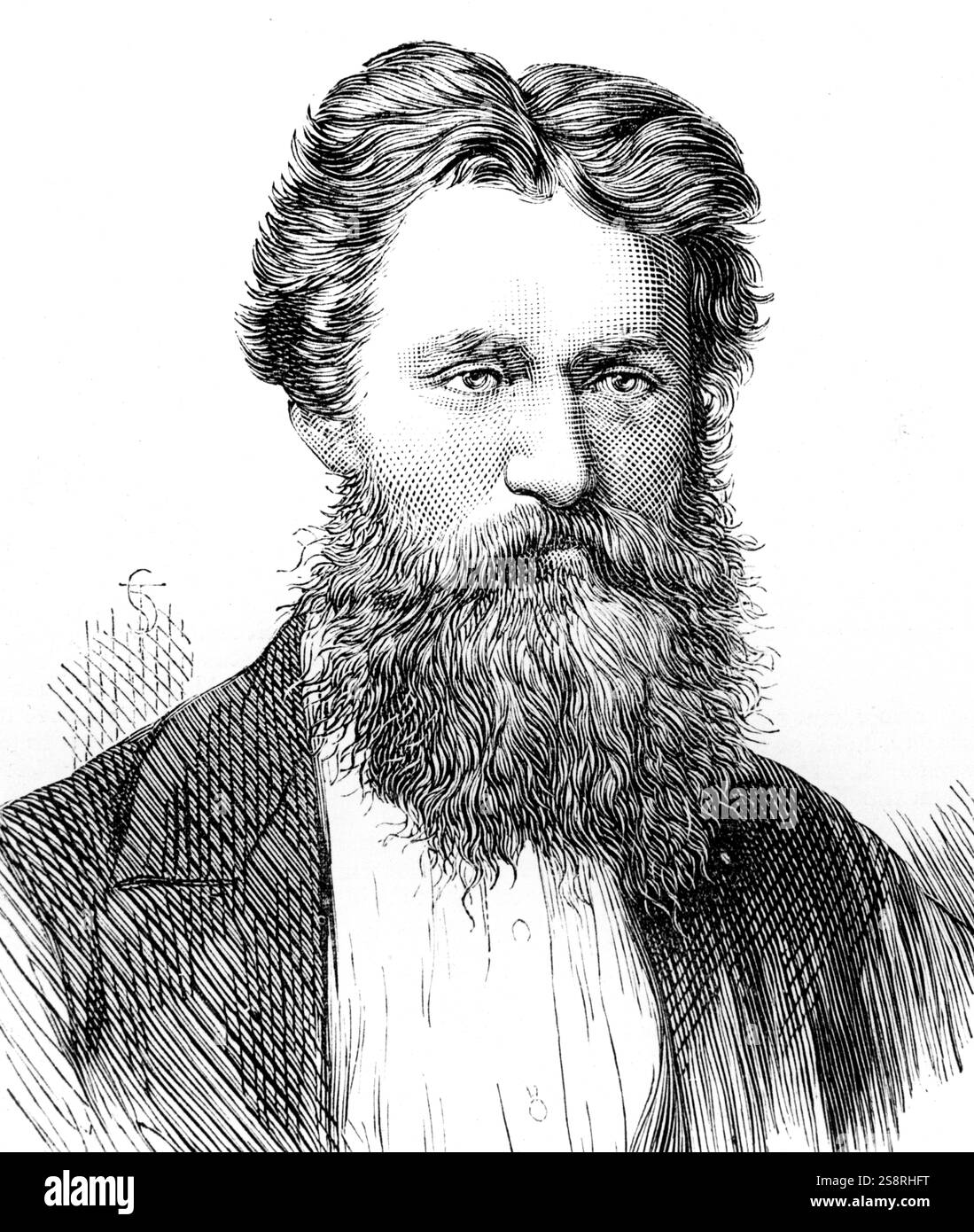 Portrait de George Smith (1840-1876) un assyriologue anglais. En date du 19e siècle Banque D'Images
