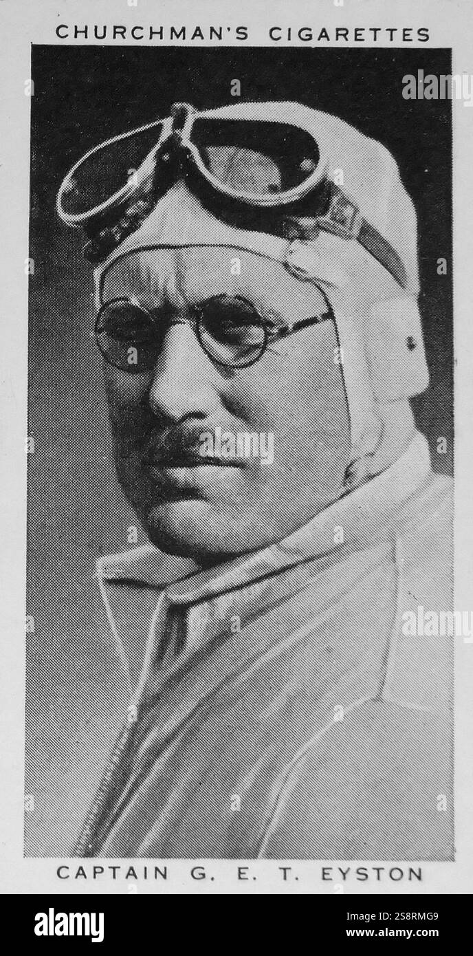 Churchman rois de série vitesse carte cigarette représentant George Eyston (1897-1979) un pilote automobile britannique détient plusieurs records de vitesse des terres approuvé. En date du 20e siècle Banque D'Images