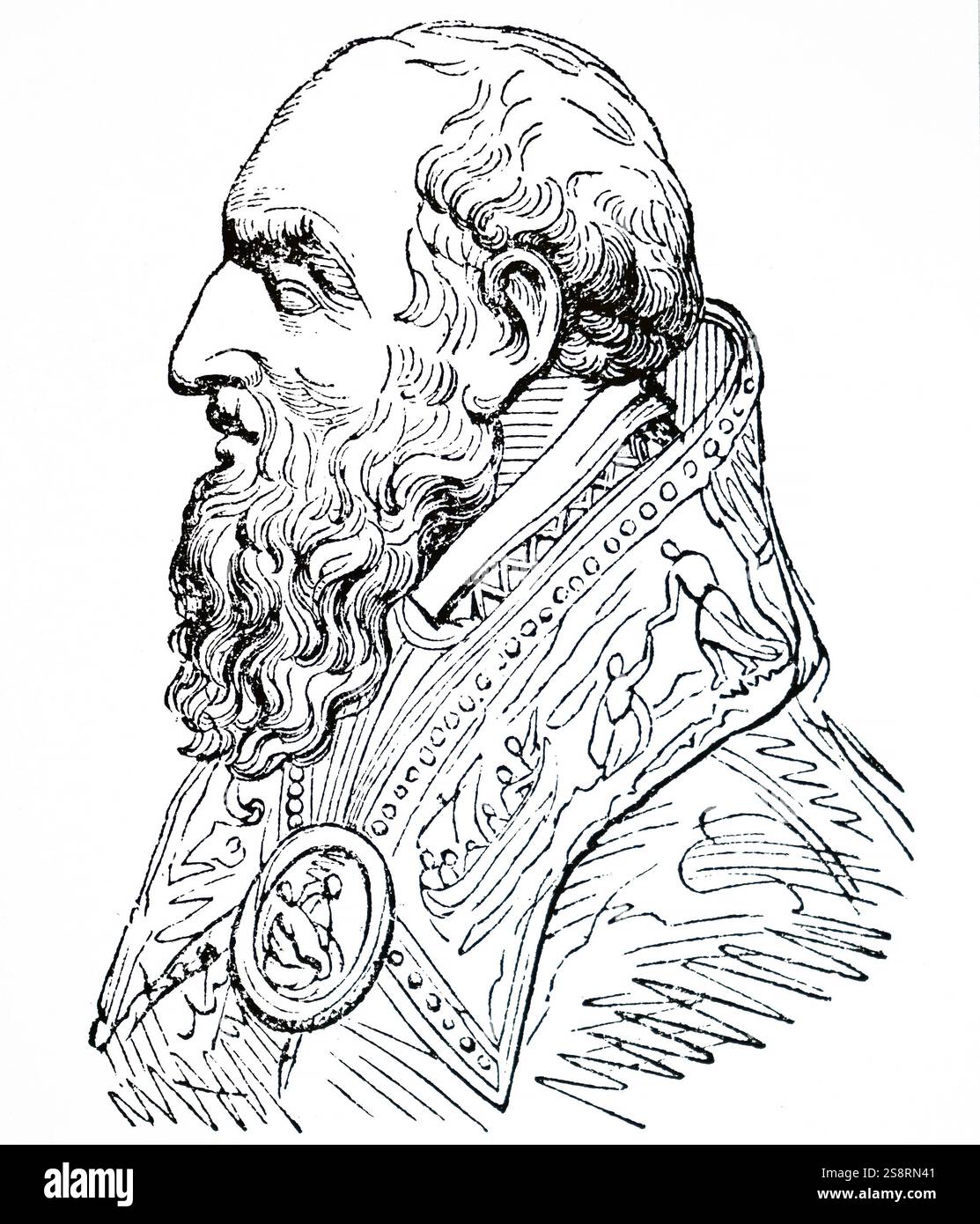 Portrait du pape Grégoire XIII (1502-1585) Le Pape de l'Église catholique. En date du 19e siècle Banque D'Images