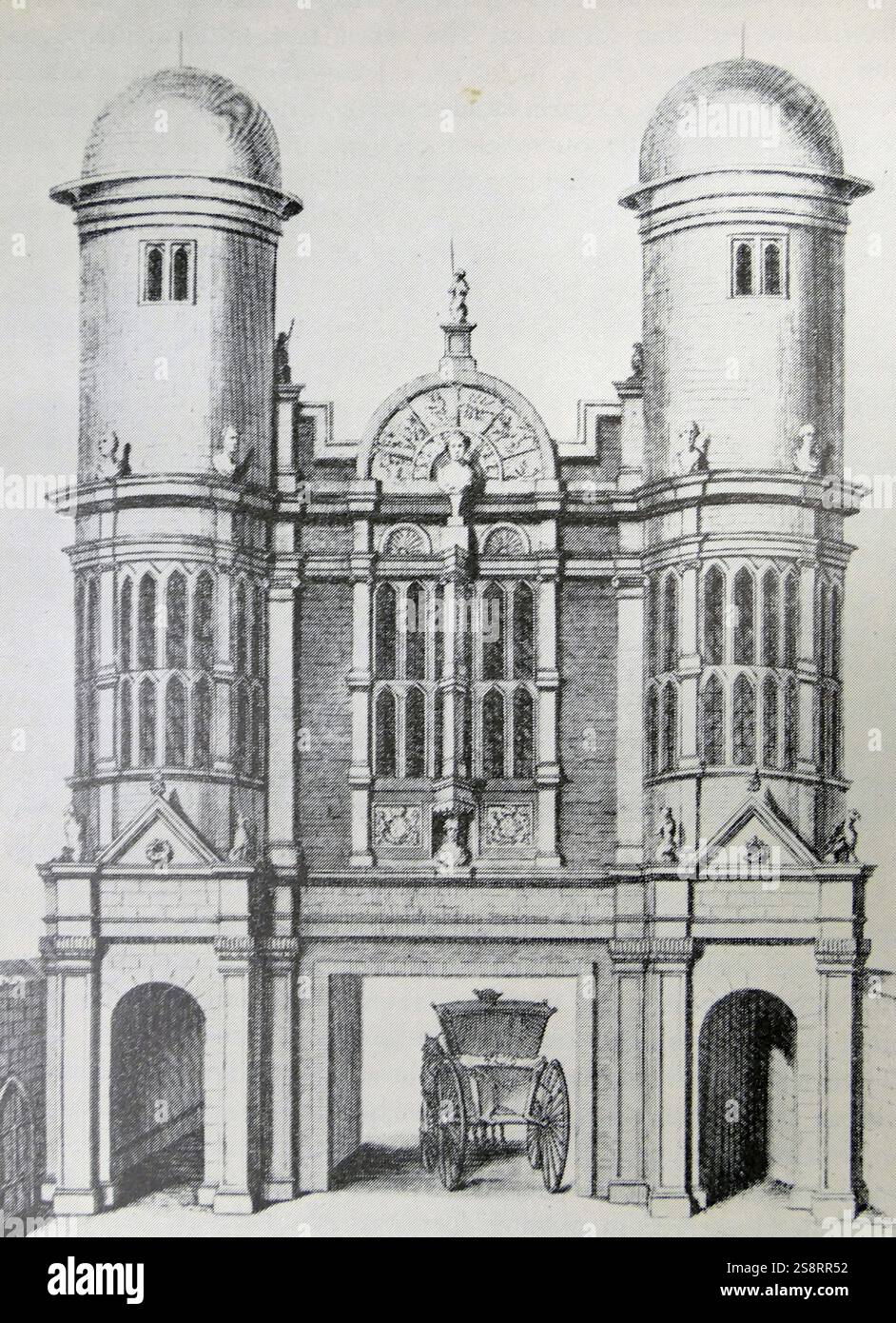 Whitehall Palace : les Tudors. King Street Gate, 1723 Banque D'Images Whitehall Palace : les Tudors. King Street Gate, 1723 Banque D'Images