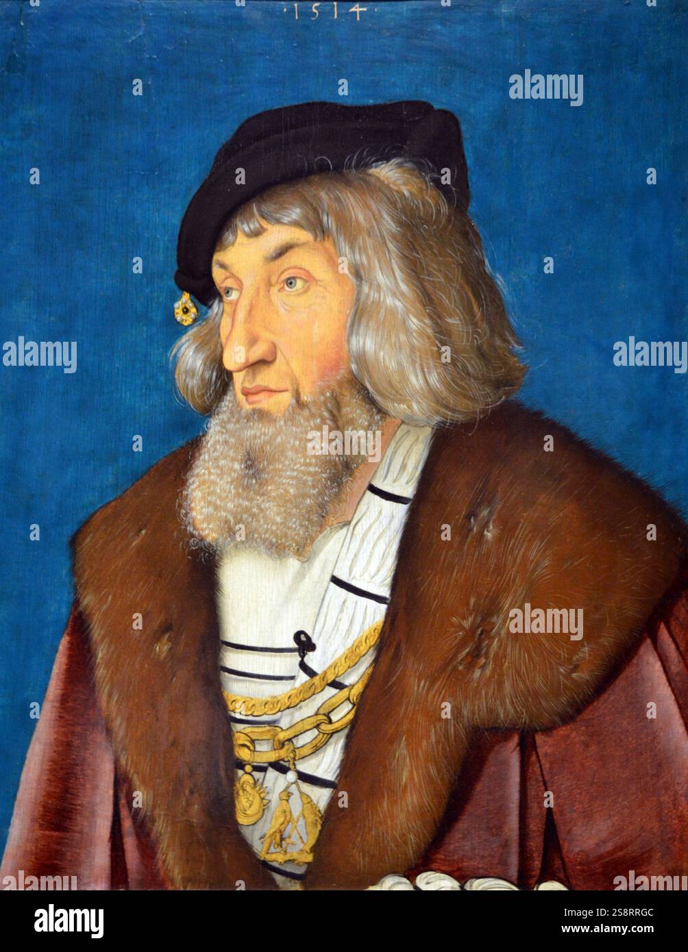 Portrait de l'homme, 1514, par Hans Baldung. Hans Baldung Grien (1484 ou 1485 – septembre 1545) est un artiste en peinture et gravure, graveur, dessinateur et artiste en vitrail Banque D'Images