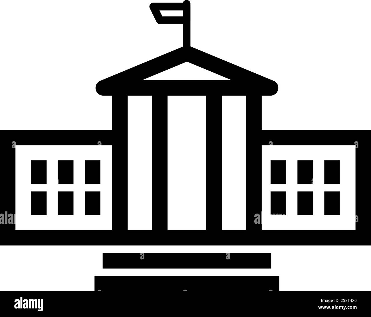 Vecteur d'icône de bâtiment présidentiel. Convient aux applications mobiles, aux applications Web et aux médias imprimés. Illustration de Vecteur