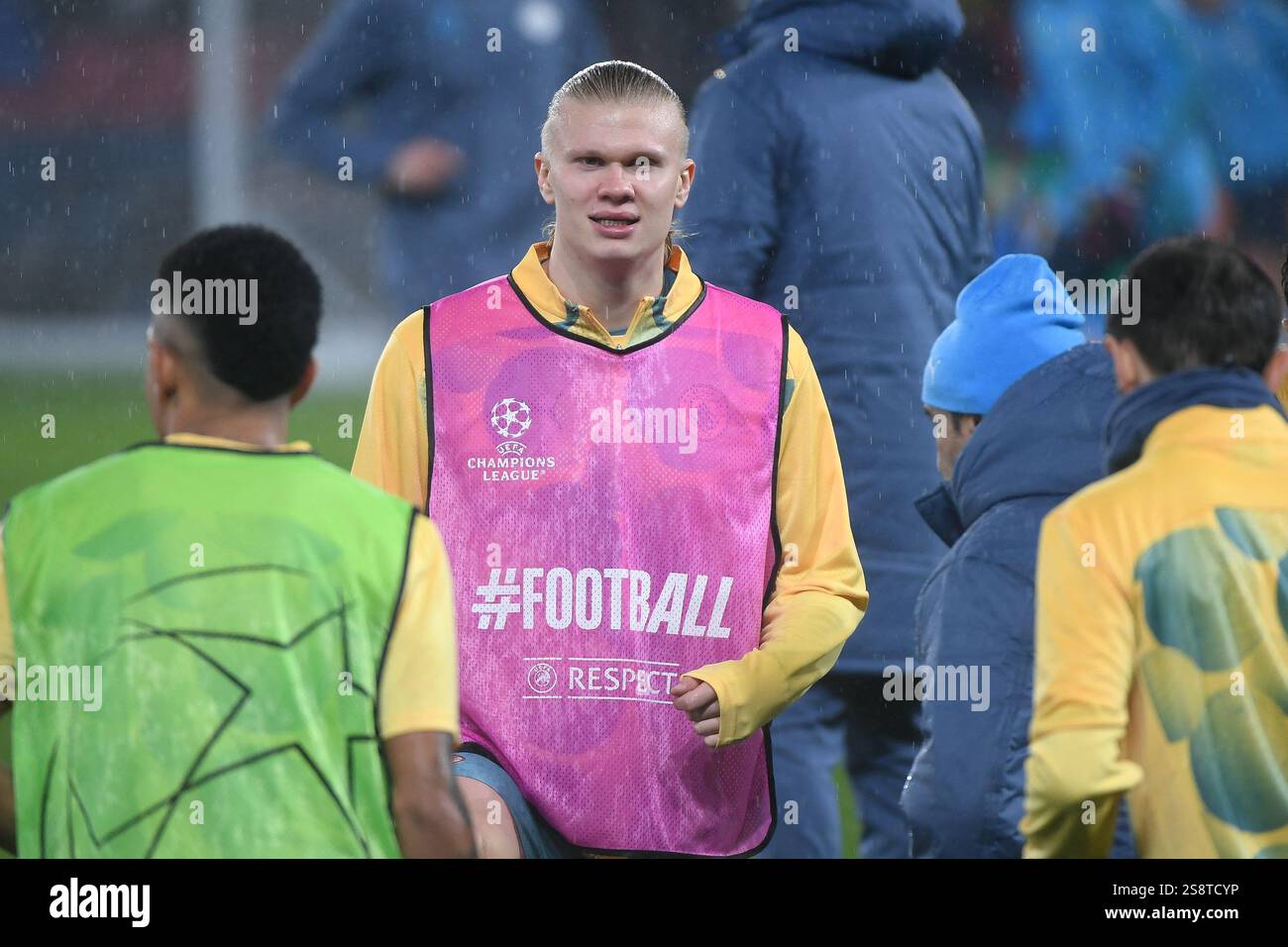 Paris, France. 22 janvier 2025. Erling Haaland lors du match de l'UEFA Champions League entre le Paris Saint-Germain et le Manchester City FC au Parc des Princes Stadium à Paris, France, le 22 janvier 2025. Photo de Lionel Urman/ABACAPRESS. COM Credit : Abaca Press/Alamy Live News Banque D'Images