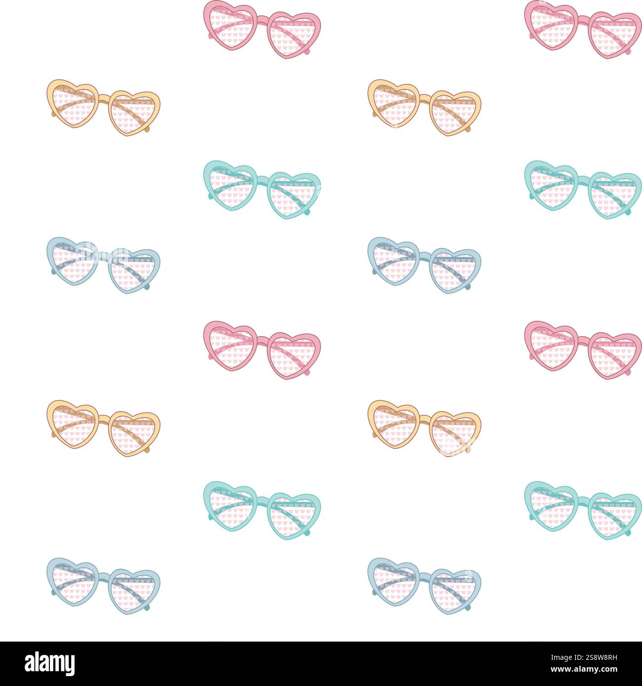 Modèle sans couture avec des lunettes colorées Banque D'Images