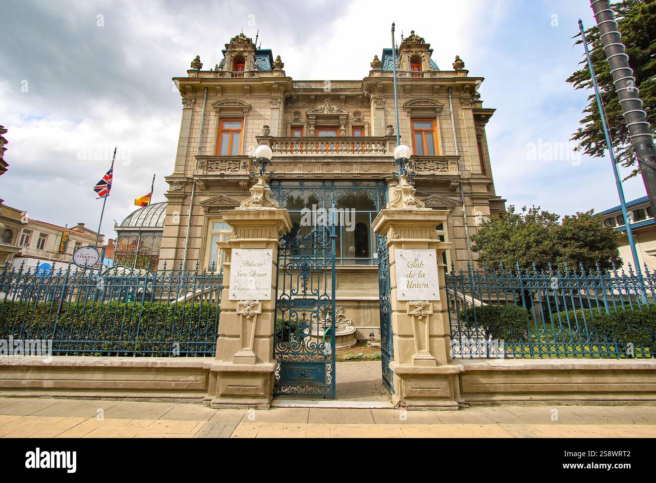 Palais Sara Braun à Punta Arenas, la ville la plus méridionale du Chili, qui accueille le restaurant et café Club de la Union Banque D'Images