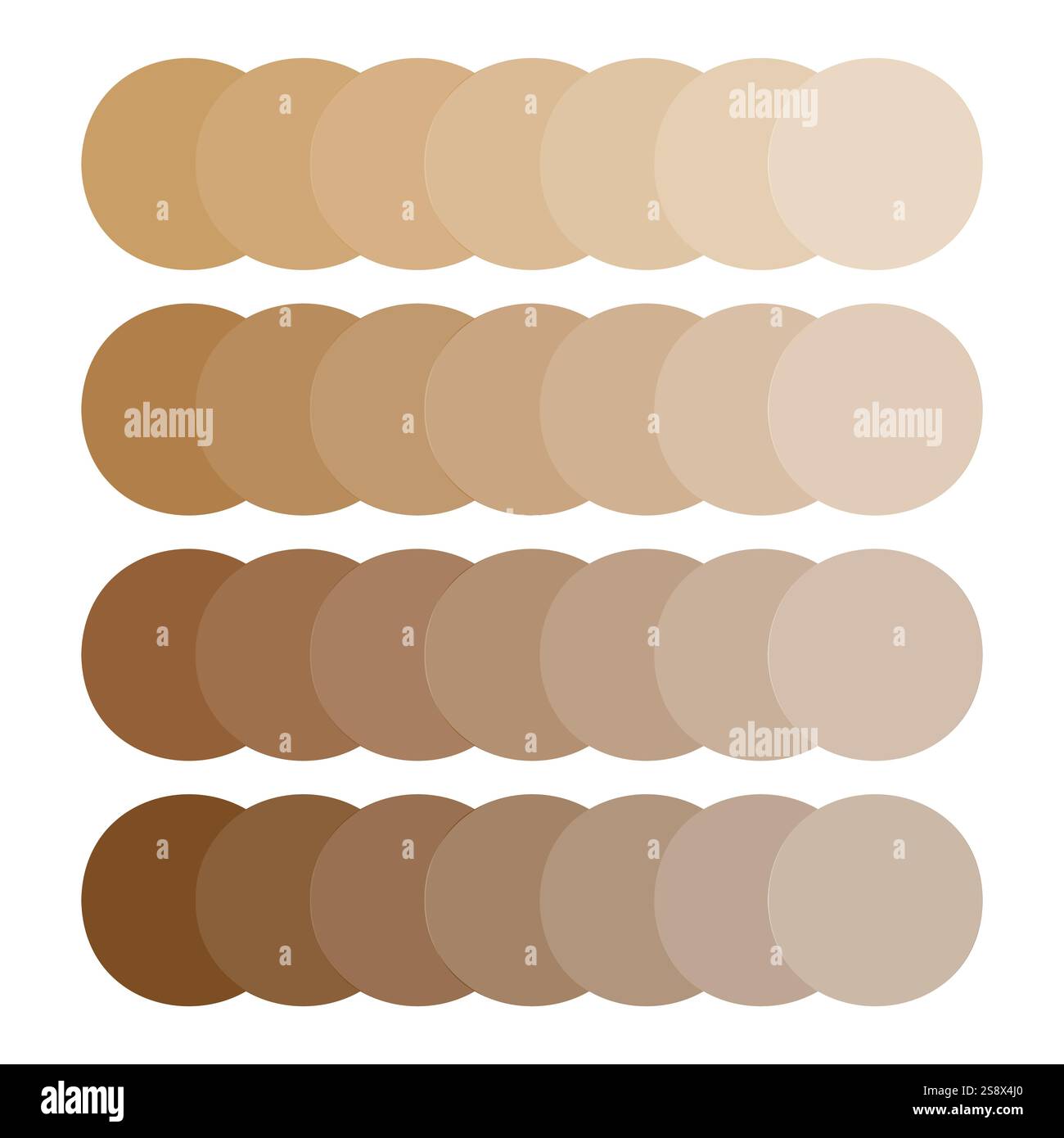 Palette de couleurs beige. Collection de tons chauds. Teintes de terre neutres. Dégradé doux défini. Illustration de Vecteur